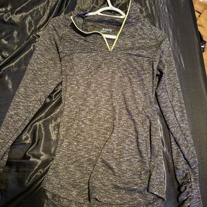 Columbia Heathered Gray 1/4 Zip Pullover with lime green